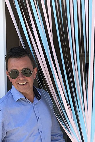 Holland Plastics Original Brand - Tenda per porta lamellare, tenda anti-insetti, gamma Ice Lolly – refrigeratore, 80 cm x 200 cm, colore: rosa pastello/blu pastello