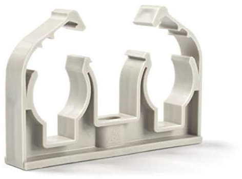 50 x Rohrclips doppelt 2 x 20 mm Rohrbefestigung Rohrschelle Rohrhalter Clip