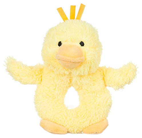 Apricot Lamb Ente Weiche Plüsch Rassel für Jungen und Mädchen, Plüsch gefüllte Tier Rassel Spielzeug für das Neugeborene, 0-3 Monate, 0-10 Monate und darüber, 15 cm