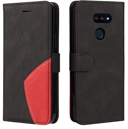 Fatcatparadise Kompatibel mit LG K40S Hülle, Leder PU Brieftasche Handyhülle Flip Case Silikon Bumper Schutzhülle Klapphülle. Lederhülle mit Kartenfächern und Standfunktion (Schwarz)