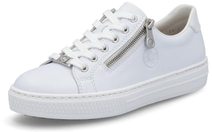 Rieker Femme Chaussures à Lacets L59L1, Dame Chaussures Confortables,Chaussure Basse Confort,Lacets,Confortable,Blanc (Weiss / 83),39 EU / 6 UK