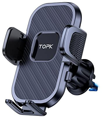 TOPK Handyhalterung Auto Handyhalter fürs Auto Lüftung mit 2023 Upgraded Hook Clip Universale KFZ Smartphone Halter Kompatibel mit iPhone/Galaxy/Huawei/Xiaomi usw.