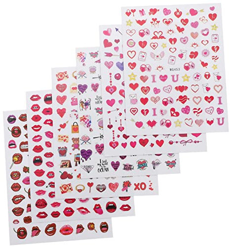 minkissy 12blätter Herz Nagelsticker Valentinstag Nagelaufkleber Aufkleber Herzen Für Finger Und Fußnägel Dekoration Ornament Für Handyhüllen Geschenkkarten Bilderrahmen Gehäuse