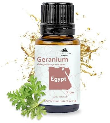 Nature Packaged Geranium Essential Oil - Direct from Egypt Nile Delta - Pure Essential Oils for Body, Skincare & Balance - Natural Aceite de Geranio - 100% Pure Therapeutic Grade (15ml)