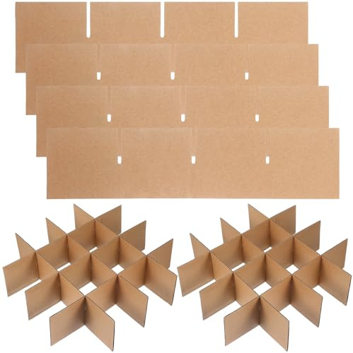 1set Cardboard Moving Box Dividers for Glass Dishes Packing Box Separators Protective Dividers for Safe Transportation Easy Install Cardboard Inserts