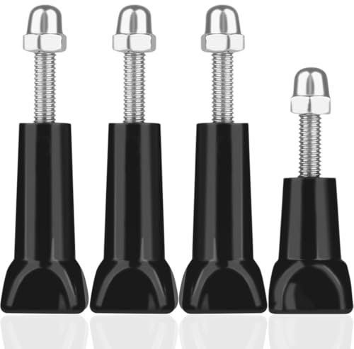 JEYORZY Tornillos de para GoPro, 3 tornillos largos y 1 corto para cámaras Gopro, Tornillo largo GP08 con tuerca, Tornillos para Cámaras, Un accesorio imprescindible para la fotografía al aire libre