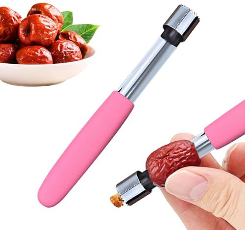 Descorazonador de manzanas de cocina de acero inoxidable - Descorazonador eficiente para frutas de pera, verduras, manzanas, exfoliación, espino, fecha, cereza - fácil extracción de núcleos