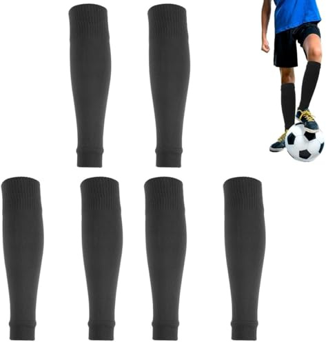 ZEPIQOR 3 Paar Kinder Fußball Stutzen, Schwarz Atmungsaktiv Schienbeinschoner Socken, Tubes Sportsocken, Elastische Fußballsocken Stutze, Stulpen Kinder Fußball Stutzen, für Fußballspiele Anfänger