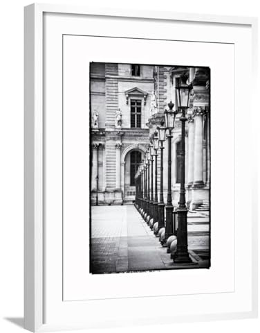 ART.COM Wall Art Print Lamps, the Louvre Museum, Paris, France on White Frame by Philippe Hugonnard, 23 x 29