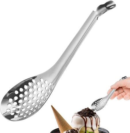Espumaderas - Cuchara para esferificación, espumadera pequeña de metal | Coladores de esferificación de acero inoxidable | Utensilios de cocina, colador de cuchara de bar para cocina, salsas, guisos y