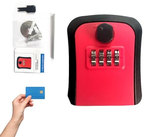 Caja de llaves montada en la pared, caja de seguridad de código de llave de 4 dígitos, caja fuerte para llaves, montaje en pared, seguro de almacenamiento seguro, fácil acceso, ideal para el hogar,