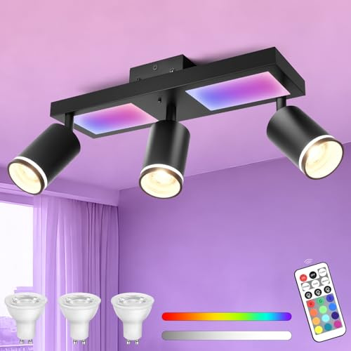 YindaLux Deckenstrahler LED mit Fernbedienung RGB Farbwechsel 25W 2850LM