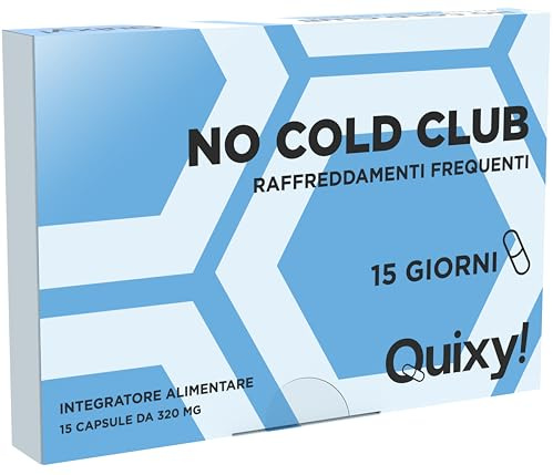 Quixy No Cold Club – Integratore Difese Immunitarie con Echinacea, Liquirizia, Salice, Menta e Cannella per Vie Respiratorie e Prevenzione Raffreddamenti Stagionali – 15 Capsule Made in Italy