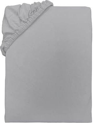 Herding Young Collection Lenzuolo con angoli in jersey, 90-100 x 190-200 cm, 100% cotone/jersey, grigio