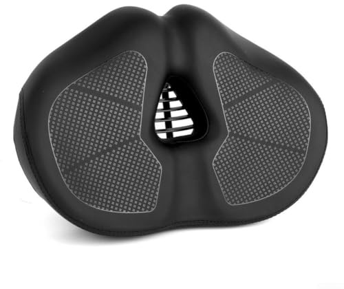 Cuscino per sella da bicicletta, traspirante e ammortizzante, con morbida imbottitura in schiuma e pelle impermeabile per una guida di lunga durata e un maggiore comfort (nero)