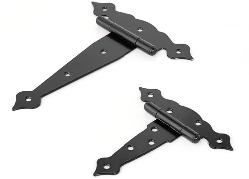 2 pezzi cerniere decorative in metallo nero di grandi dimensioni da 270 gradi cerniera in ferro resistente cerniera for porte in legno for cancello porta d'ingresso(Black 160mm 2pcs)