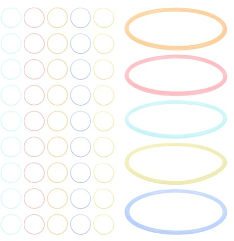 MUSISALY 50pcs Luminous Silicone Bracelets Glow Dark Elastic Hair Ties for Outdoor Games Bean Bag Toss Classroom Activities