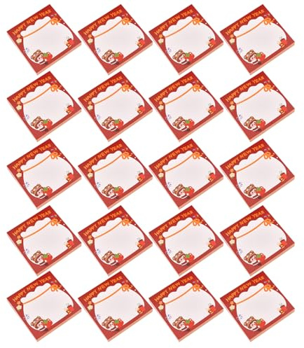 FUNNETOYU 30 Blocs-Notes Rouges À Motifs Nouvel An Avec Autocollants Et Cartes Postales Adhésives