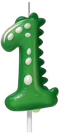 Dinosaurier Grün Geburtstagskerzen,Grüne Zahlenkerzen,Grüne Dinosaurier Geburtstag Kerzen für Dekorationen Dino-Themenparty-Dekorationen Geburtstagszubehör für Kinder Jungen,Party Deko (Zahlen 1)
