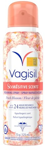 Vagisil Sensitive Scents Fleur de Pêcher, Déodorant Intime pour Femmes, Fraîcheur Longue Durée
