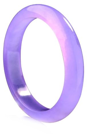 XJBTBA Lavendel-Jade-Armreif für Frauen, natürlicher lila Quarzit-Jade-Armreif-Schmuck