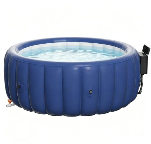 GwlThixion Spa Gonflable 2-6 Personnes, Spa Gonflable Rond, Design Peu encombrant, gonflage Rapide et Installation Facile, pour Un Moment de Relaxation en Famille