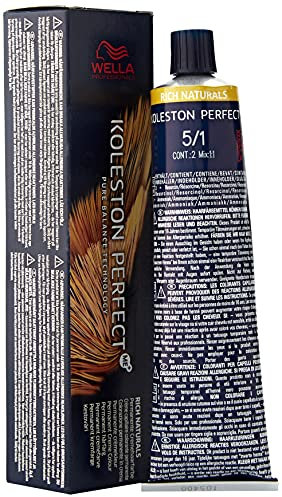 Wella Koleston Perfect Me+ Rich Naturals Permanent Hair Colour Cream, No. 5/1 Light Brown Ash, 60 ml