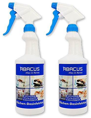 ABACUS® 2x 750 ml Flächendesinfektion Sprühflasche mit Sprühkopf Oberflächendesinfektion (7559)