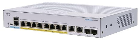 Cisco Business CBS250-8PP-E-2G Smart Switch | 8 GE-Ports | Partial PoE | Ext. Netzteil | 2 x 1G-Combo-Ports | Begrenzter Lebenszeitschutz (CBS250-8PP-E-2G)