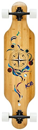 AreA AOB Longboards - Longboard Drop Through mit ABEC 7 - Longboard medium Flex aus Ahorn für Freeride, cruisen (Compass)
