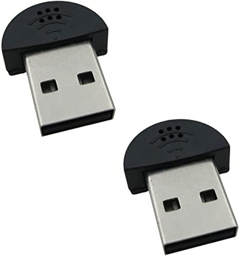 2 mini micrófonos USB 2.0, computadora portátil/de escritorio, Plug and Play, adecuado para Skype, MSN, grabación de Yahoo, YouTube, búsqueda de voz de Google y juegos
