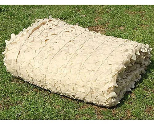 Pxzybd Camouflage Net Beige,Garden Shade Net,Military Reinforced Camouflage Netting,Lightweight Sunscreen Net,Oxford Cloth Camo Netting,Car Cover,Camping,Hunting,Decoration,Beige-3x3m(9.8 * 9.8ft)