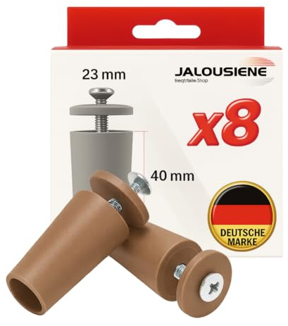 8 x roller shutter stoppers, colour: grey/brown (brown)
