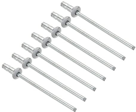 PATIKIL 6mm x 2,4mm Cieco Rivetti Alluminio Acciaio Aperto Tipo 100pz | Aperto Tipo Rivetto Fissaggio