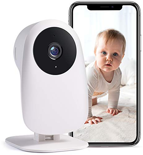 nooie Babyphone mit Kamera, Babyphone Kamera WLAN Indoor, Baby Monitor with Camera, Video Babyphone mit Handy App, 1080P HD Nachtsicht, Gegensprechfunktion, Kompatibel mit Alexa und 2.4Ghz WiFi