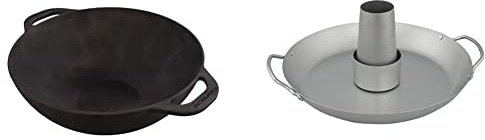CAMPINGAZ Wok pour Culinary Modular System, Wok antiadhésif en Fonte, diamètre de 32 cm, Hauteur & Culinary Modular 2000014576 Plat de Cuisson pour Volaille Gris/Noir 32 x 31 x 8 cm