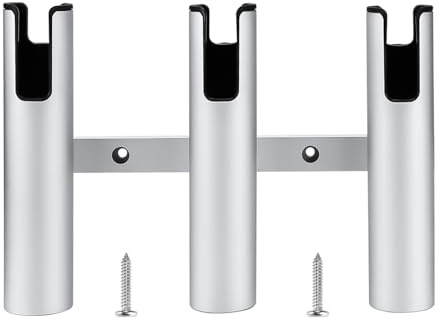 Marinebaby Fishing Boat Rod Holder Aluminum,3 Link Tube Aluminum Rod Rack, Suit Boats & Yacht