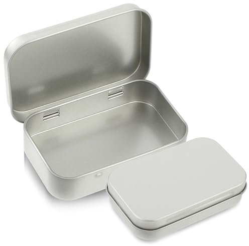 Ouligay Metalldöschen Blechdose Silber Metal Tin Mini Aufbewahrungsbox Metall Boxen Metalldosen aus Metall mit Deckel Minibox Organizer für Zuhause Sügigkeiten und Kleinen Gegenständen