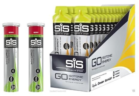 MM SiS GO Isotonic Energy Gel 60ml – Pack of 30 Lemon & Lime + FREE 2x SiS GO Hydro Electrolyte Tablets | Fast-Acting Carbs for Running, Cycling, Triathlon | Zero Sugar Hydration