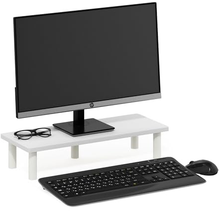 Furinno TURN-N-TUBE Support De Moniteur, Rehausseur D'Écran, Support Pour Ordinateur Portable, Accessoires De Bureau, Rangements Et Accessoires De Bureau, Blanc