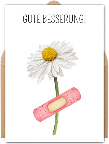 MOKY Genesungswünsche Gute Besserung Postkarte mit Umschlag