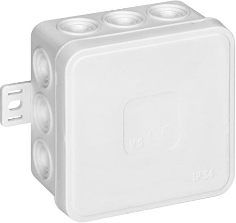 Miratic Caja Estanca Exterior IP54 - Caja para Cables - Caja Conexiones Estanca de Empalme Superficie CLICK 75x75x41mm - Caja Estanca 12 abertura (Blanco)