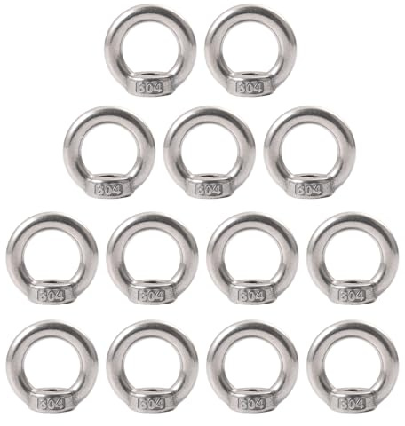 13 Stück Ringmutter M8, 304 Edelstahl, Ringösen Augenmuttern Ringmuttern, Ringschrauben for Befestigen Sie hängende Ornamente, Blumentöpfe, Schaukelständer usw.