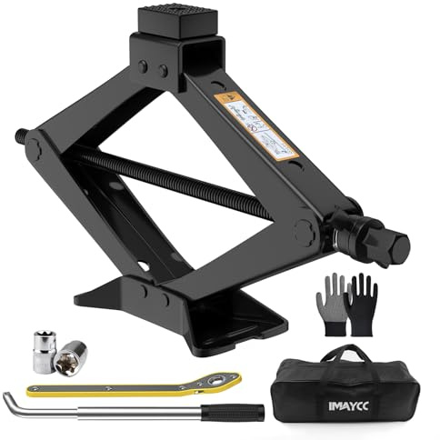 New Version Car Jack Kit Scissor Jack for Car 3 Ton 6614 lbs Spare Tire Changing Kit,Portable Tire Jack Repair Kit with Lug Wrench,Car Lifting Jack for Auto/SUV/MPV