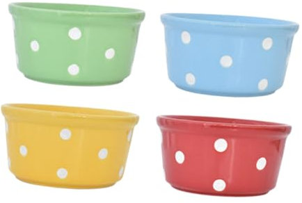 OFFSCH Caissettes À Dessert En Céramique À Pois Pour Pudding Mousse Tiramisu Démoulage Facile