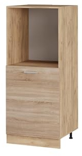 Vicco Herdumbauschrank R-Line, Sonoma, 60 cm | Backofennische auf komfortabler Höhe · 2 Einlegeböden · Höhenverstellbare Füße · 1 Tür · Einfache Integration ✓