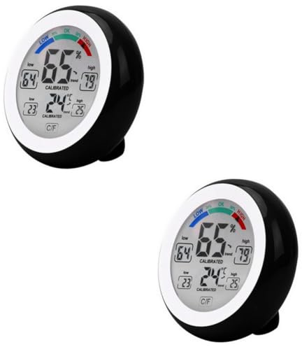 SUPVOX Lot De 2 Thermomètres Et Hygromètres Tactiles D'Extérieur Sans Fil Portables Professionnels Pour De Bébé Pour Affichage Numérique Moniteur Celsius