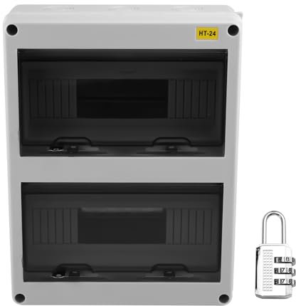Uxsjakjsd Scatola Giunzione Serie HT 24 Vie, IP65, Impermeabile, In Plastica per Esterno con Serratura per Interruttore Differenziale.