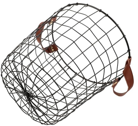 GLEAVI Cesto in Metallo Grande Capacità Con Maniglia Per Raccolta e Trasporto Di Combustibile Per Esterno e Interni Robusto Design Elegante Per Riscaldamento e Barbecue Stile Rustico Camp