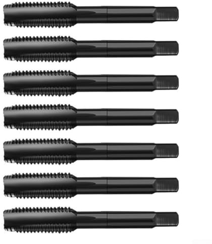 Lot de 7 tarauds plaqués titane à pointe spirale pour acier et aluminium, compatibles avec les outils manuels et machines-outils, inclus pour M12 Si